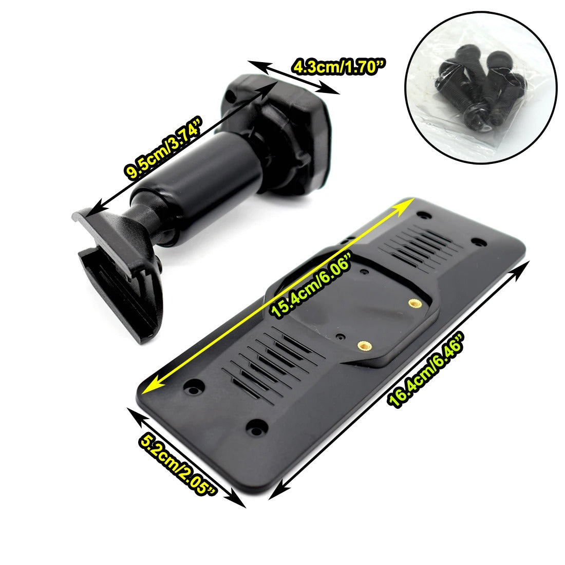 Auto DVR Rear Mirror Driving Recorder Mount Holder - Back Plate Panel & Bracket for GPS Dash Cam - Delicate Leather