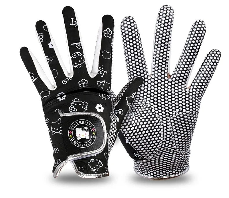 Women's Cat Lady Golf Gloves – Non-Slip Silicone Palm, Fashionable & Wear-Resistant