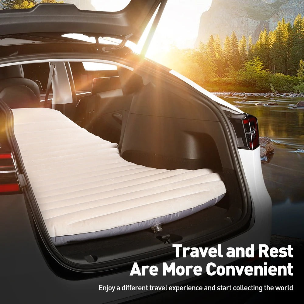 Inflatable Air Mattress for Tesla Model Y (2017-2024) – Outdoor Camping Travel Bed with Suede Fabric