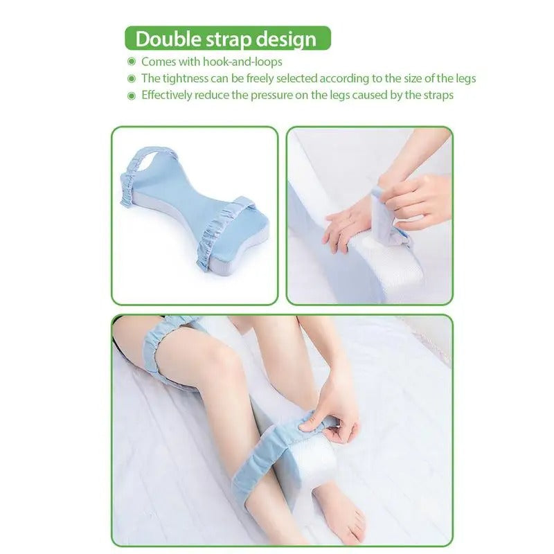 Memory Foam Knee Pillow – U-Shaped Leg Support Pillow for Side Sleepers - Delicate Leather