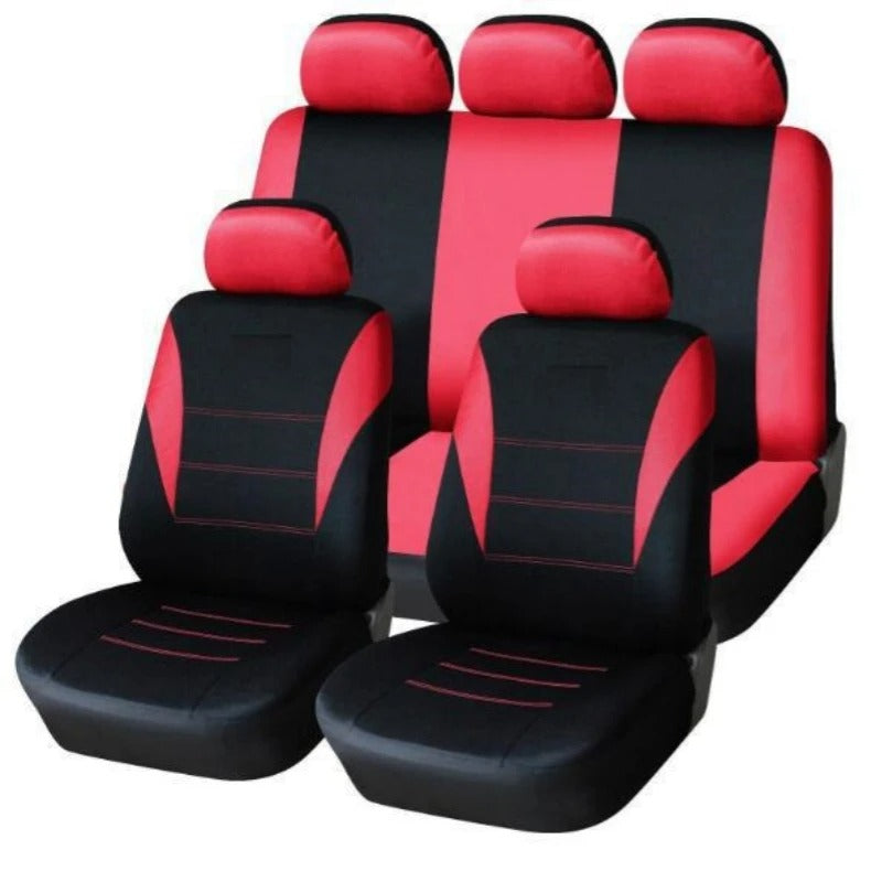 Universal Breathable Fabric Car Seat Covers Full Set - Four-Season Protection for Trucks, Vans, and SUVs - Delicate Leather