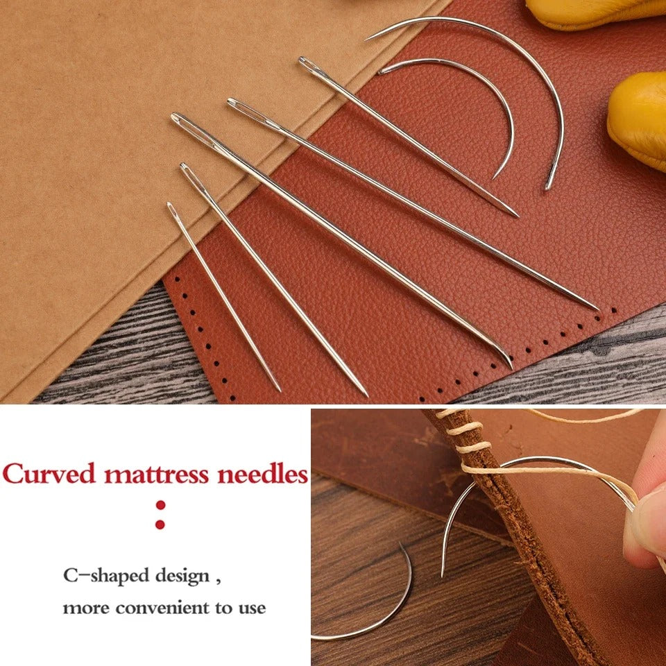 Professional Leathercraft Tools Kit – Hand Sewing & Carving DIY Set for Leather Projects