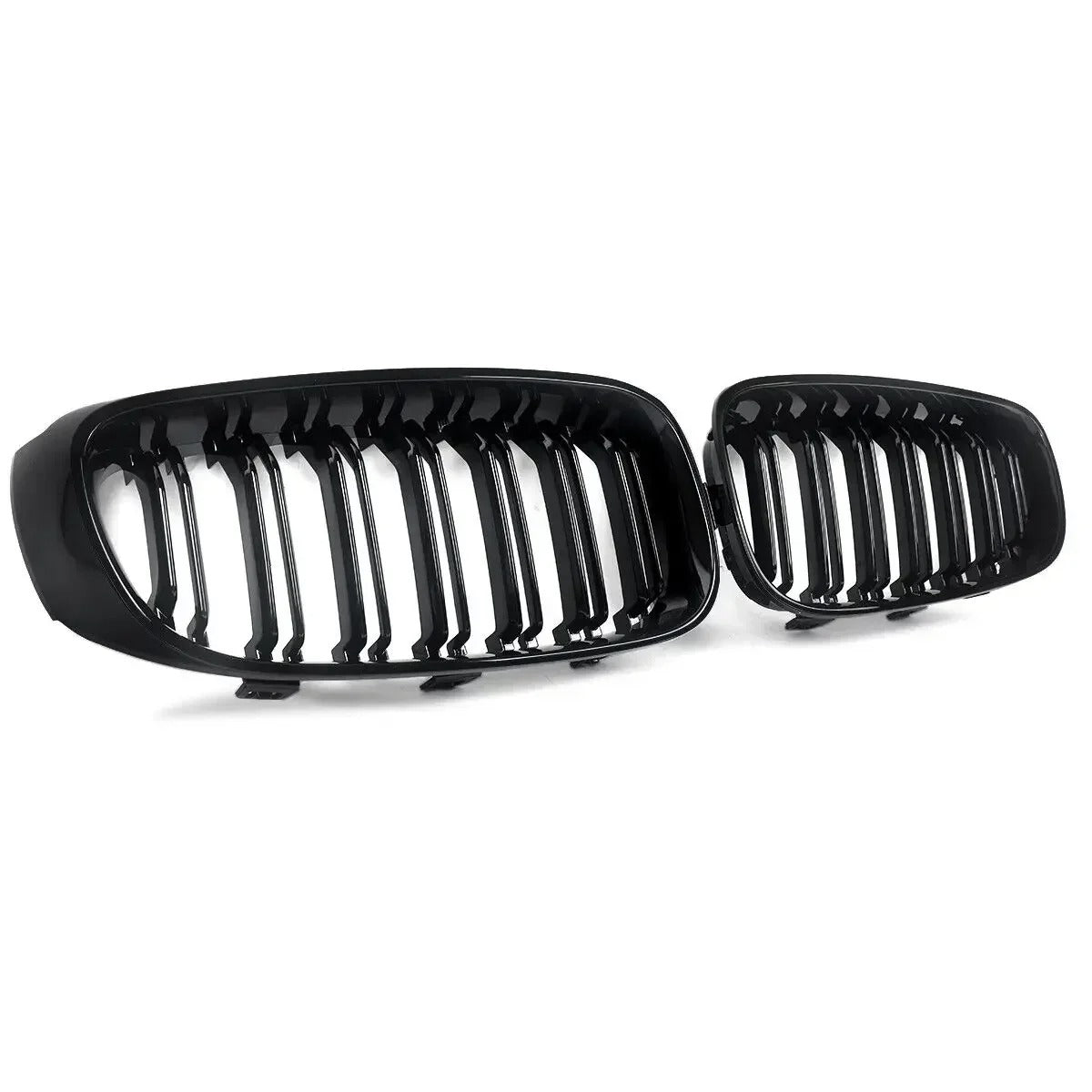 Gloss Black Twin Slat Kidney Grille Pair for BMW 3-Series GT F34 (2012-2018) - Delicate Leather