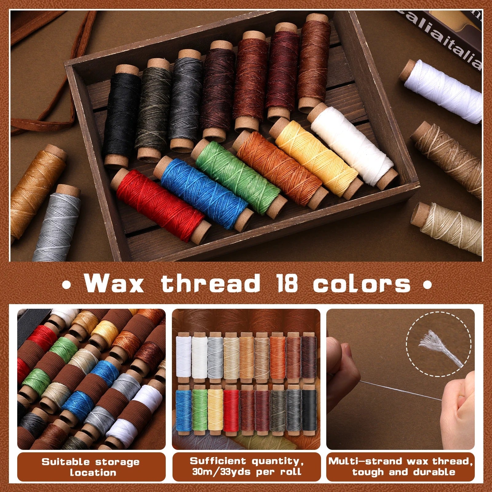 Leather Crafting Kit – 92-Piece Leather Working Tools with Custom Storage Bag - Delicate Leather