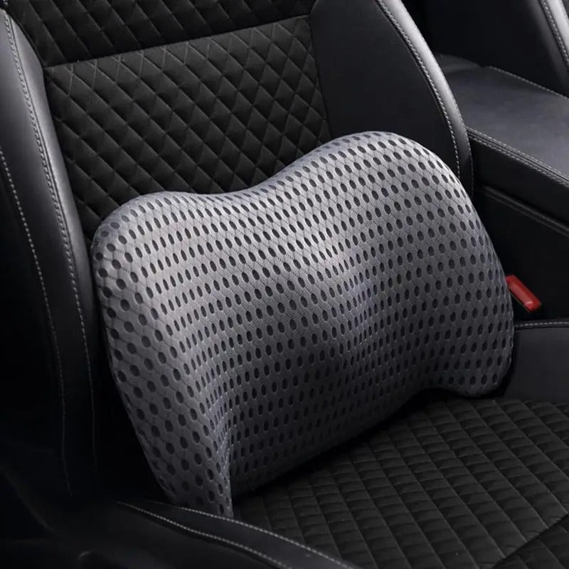 Ergonomic Car Lumbar Support Cushion – Comfortable Backrest for Driver Seat - Delicate Leather