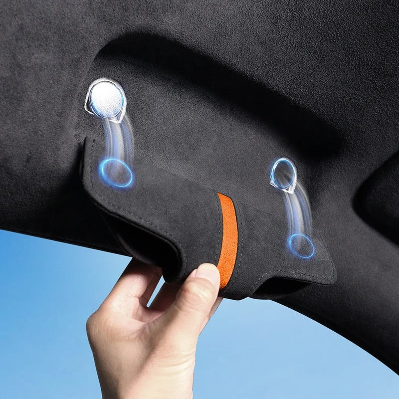 Alcantara Suede Magnetic Sunglasses Holder – Stylish Car Glasses Case Storage Box - Delicate Leather