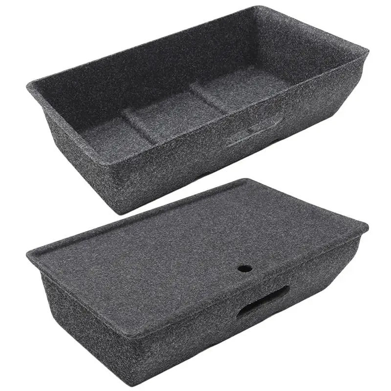 Tesla Model Y Under-Seat Storage Box – Hidden Drawer Organizer for Extra Space - Delicate Leather