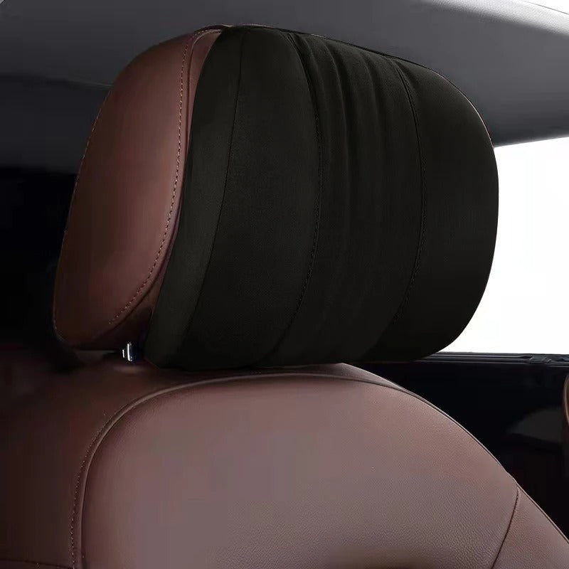 Memory Foam Car Neck Pillow – Suede Headrest for Driving Comfort - Delicate Leather