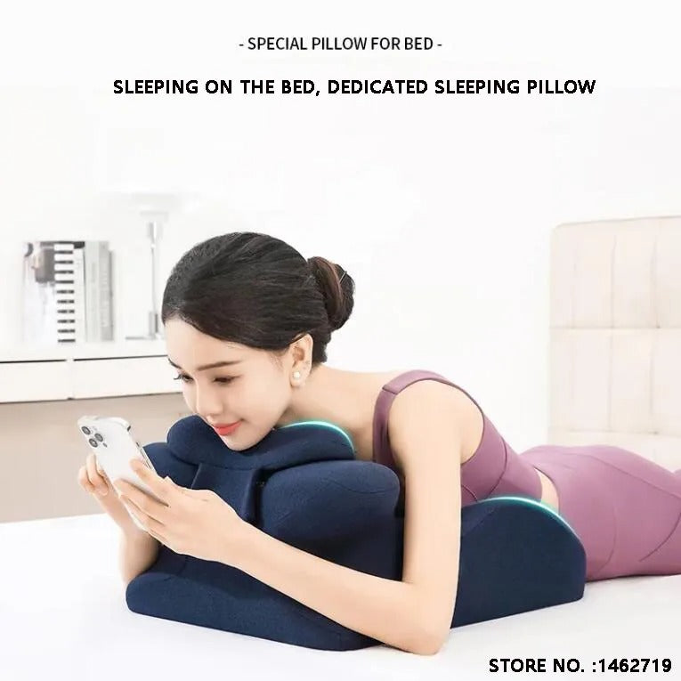 Multifunctional Prone Sleeping Pillow – Memory Foam Bed Cushion for Adults - Delicate Leather