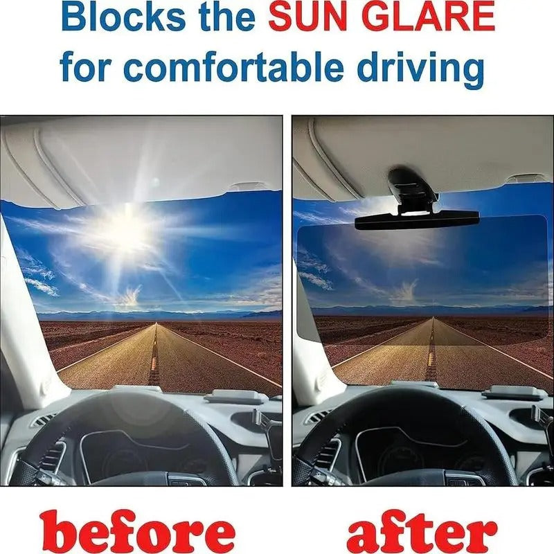 Adjustable Car Sun Visor – UV Protection Windshield Shade for Eye Comfort - Delicate Leather