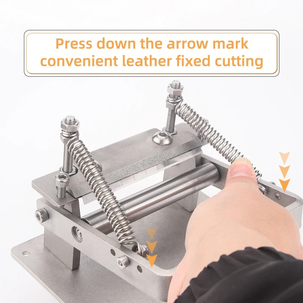 Stainless Steel DIY Leather Skiving Machine - Manual Leather Thinning Tool for Belts, Straps & More - Delicate Leather