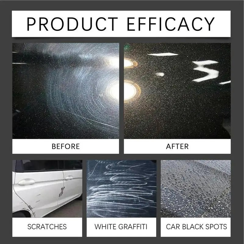 Car Scratch Eraser & Paint Cleaner – 100g Auto Anti-Scratch Wax with Sponge - Delicate Leather