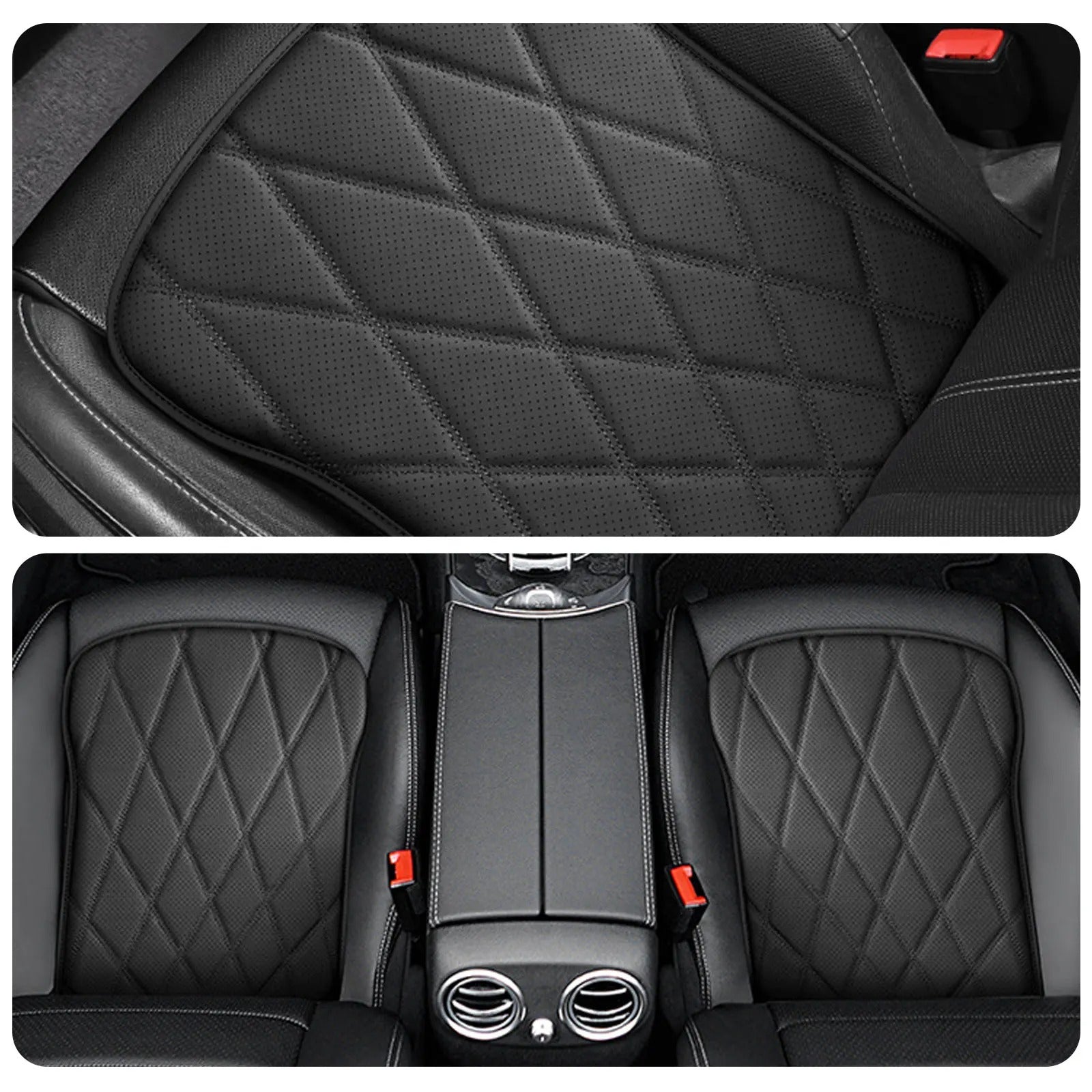 Car Breathable Cushion – Four Seasons Non-Slip Seat Cushion for Comfort and Cooling - Delicate Leather
