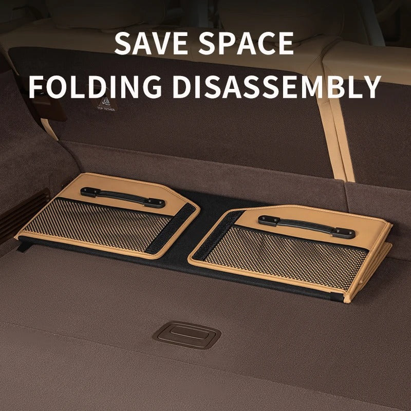 Large-Capacity PU Folding Car Trunk Storage Box with Lid – Portable Organizer for SERES AITO M5/M7/M9 - Delicate Leather