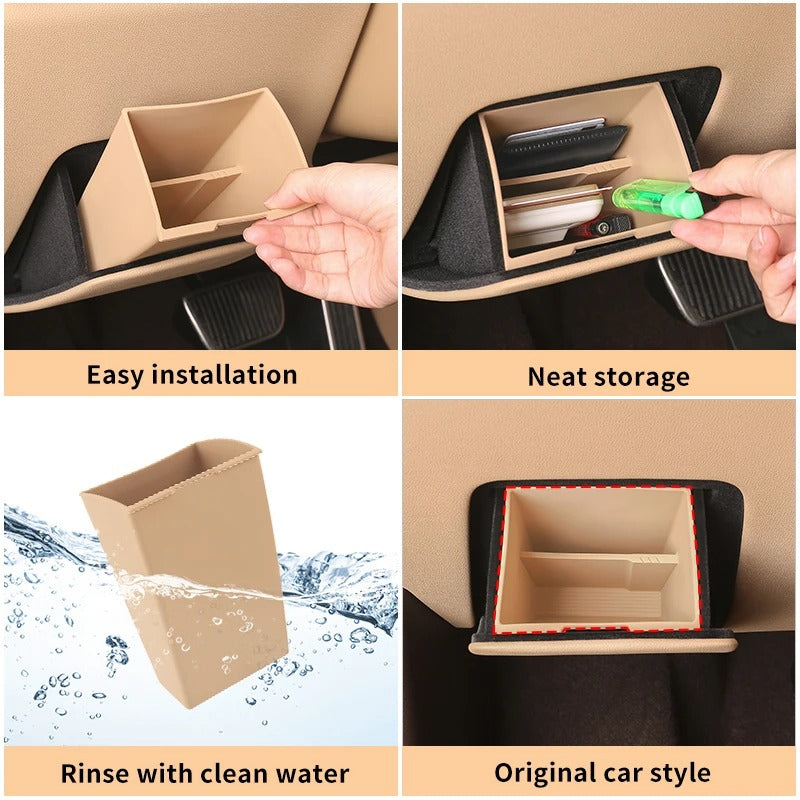 Driver's Cab Lower Left Storage Box – Layered Central Control Organizer for SERES 7 & HUAWEI AITO M7 - Delicate Leather