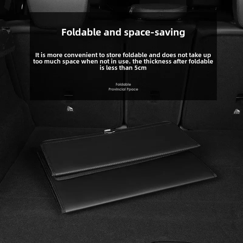 Premium PU Leather Car Trunk Organizer – Foldable Storage Box for Car Interior | Durable, Odorless, Easy-to-Clean Cargo Organizer - Delicate Leather