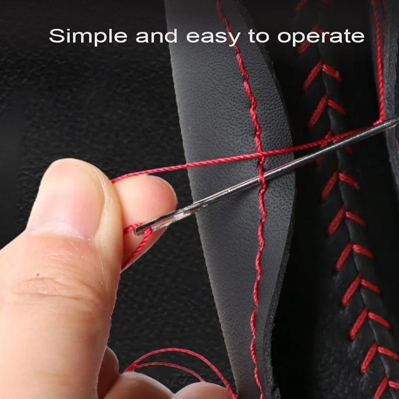 Black Microfiber Leather Steering Wheel Cover – Custom DIY for Ford Mustang (2009-2014) - Delicate Leather