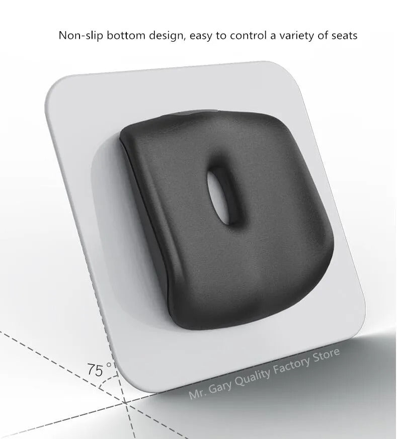 Memory Foam Orthopedic Seat & Back Cushion Set – Coccyx Support for Office Chair, Car Seat, and Hip Comfort - Delicate Leather