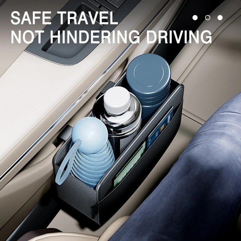 PU Leather Car Door Storage Box – Universal Interior Organizer Bag for Drinks, Waste, Cards, Keys & Sunglasses | Clip-On Auto Accessory - Delicate Leather