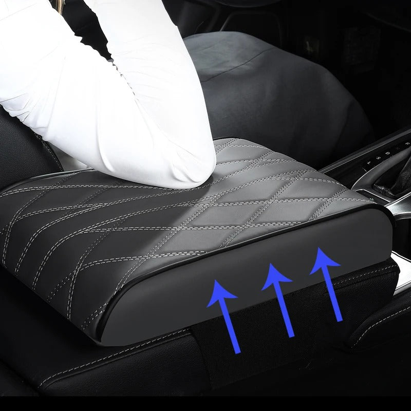 Universal Leather Memory Foam Car Armrest Height Pad – Protective Cushion for Auto Center Console Support