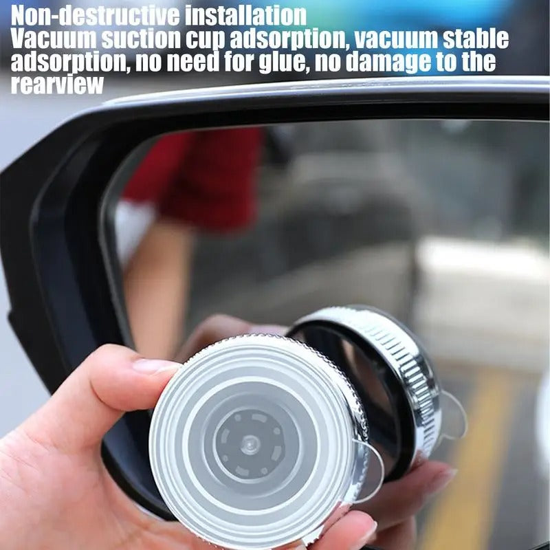 360° Car Blindspot Mirror – High-Definition Wide-Angle Rear View with Suction Cup - Delicate Leather