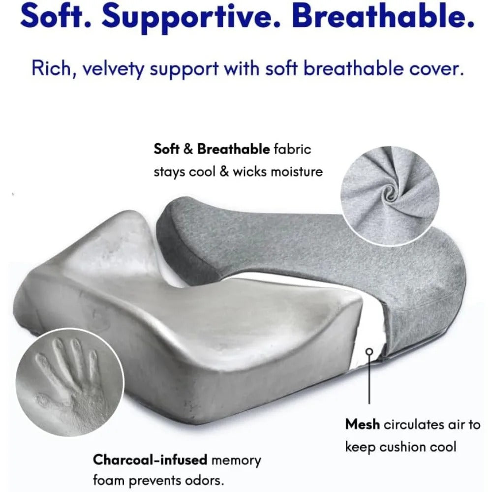 Cushion Lab Pressure Relief Seat Cushion – Ergonomic Memory Foam Support for Long Sitting Hours