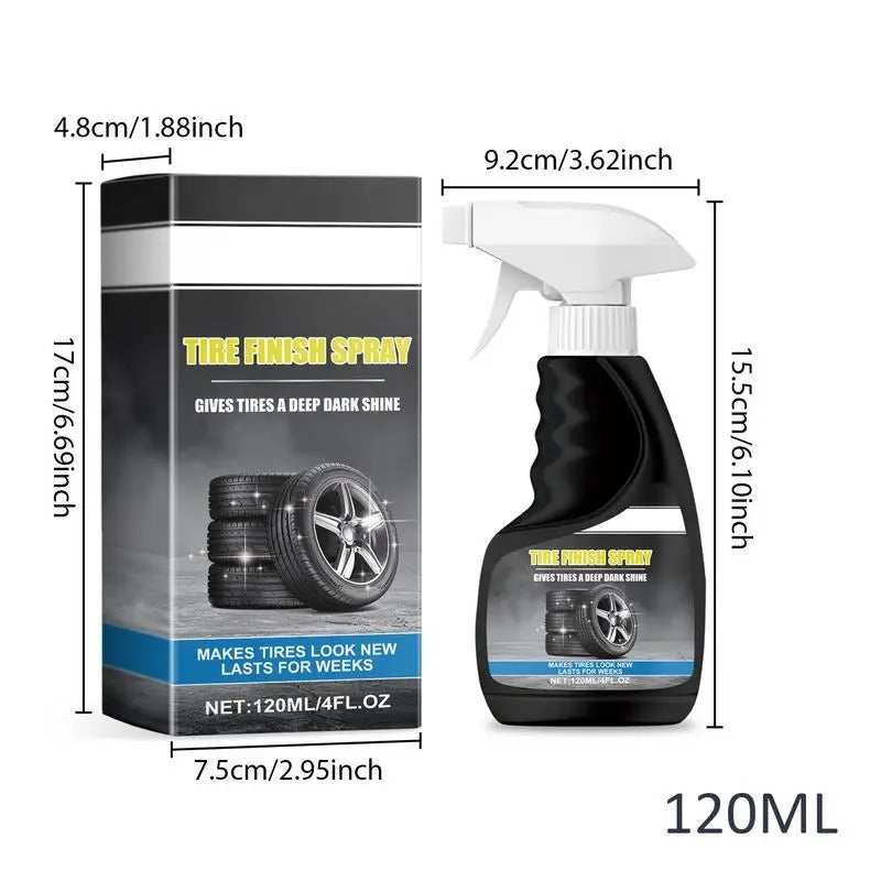 Tire Gloss Spray – 120ml Multifunctional Tire Nourishing & Wheel Cleaner Spray - Delicate Leather