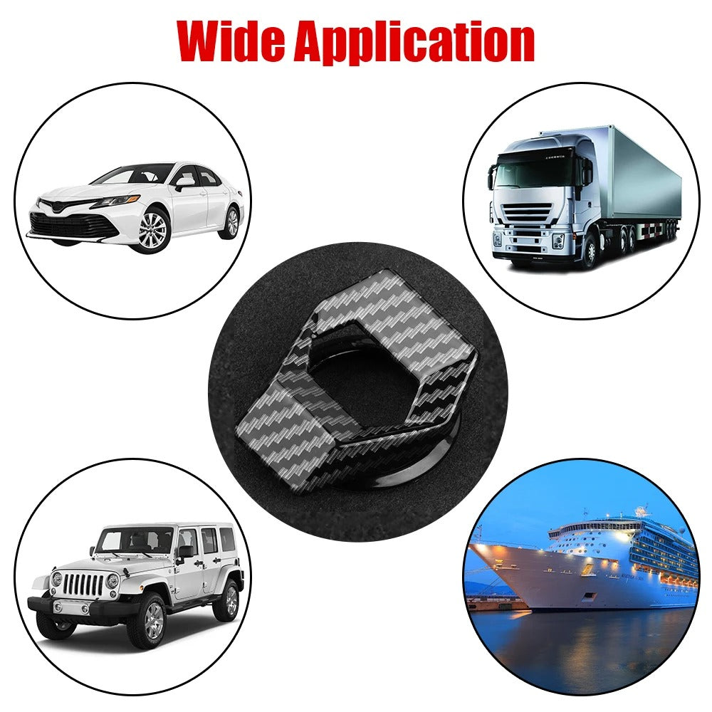 Universal Engine Start Button Cover – Stylish Metal Ignition Protector - Delicate Leather