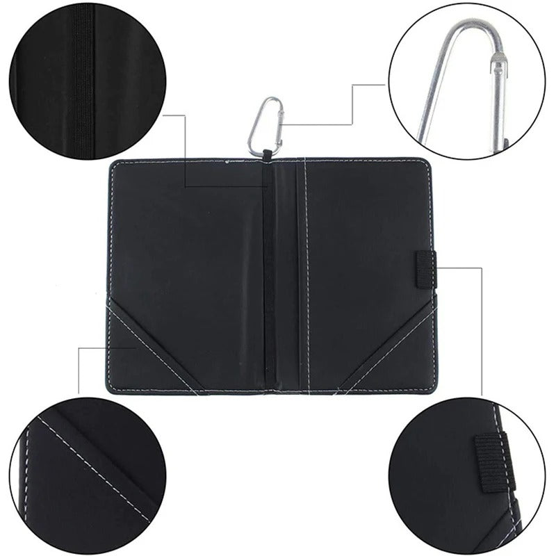 Deluxe PU Leather Golf Scorecard Holder – Includes Golf Marker & Hook - Delicate Leather