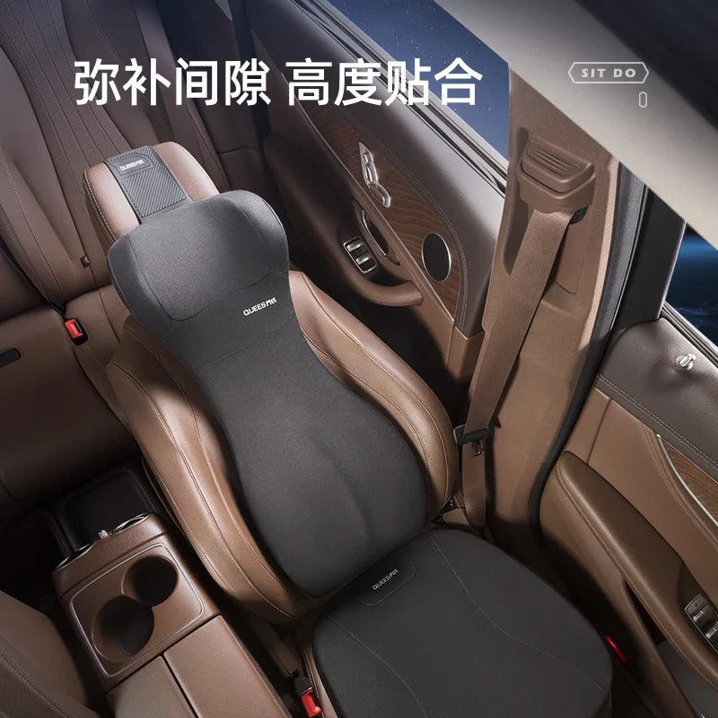 Car Headrest & Lumbar Cushion – Integrated Waist Support for All-Season Comfort - Delicate Leather