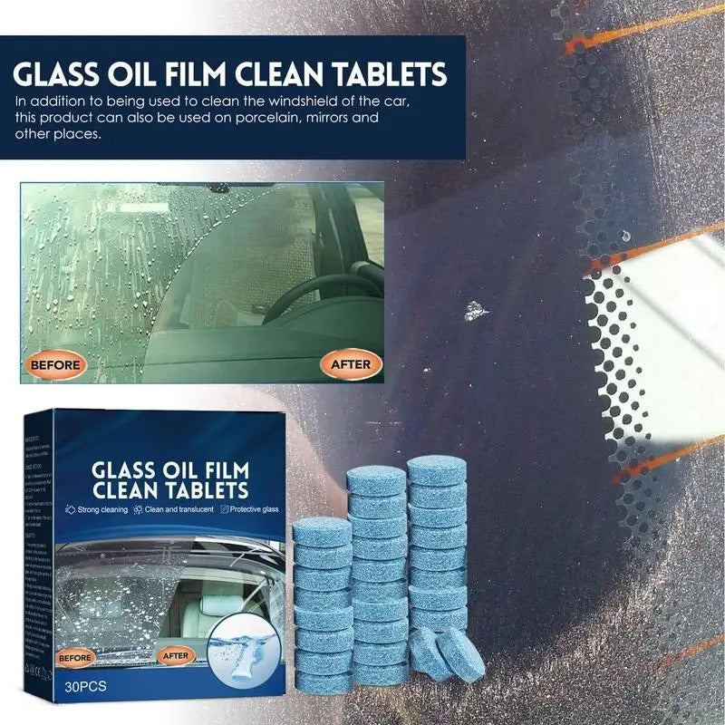 Auto Glass Cleaning Tablets – Concentrated Effervescent Cleaner for Windshields & More - Delicate Leather