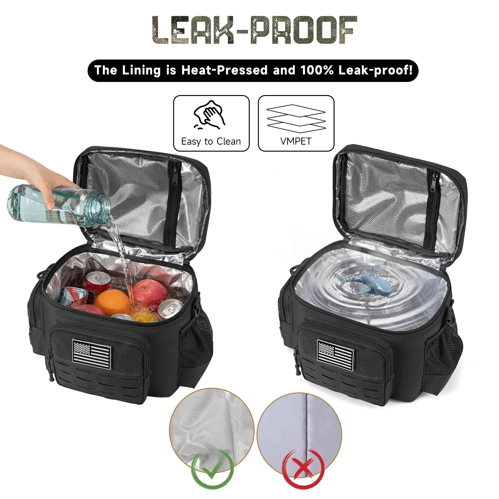 Tactical Heavy Duty Insulated Cooler Bag – Leakproof Lunch Box for Work, Camping, and Outdoor Adventures - Delicate Leather
