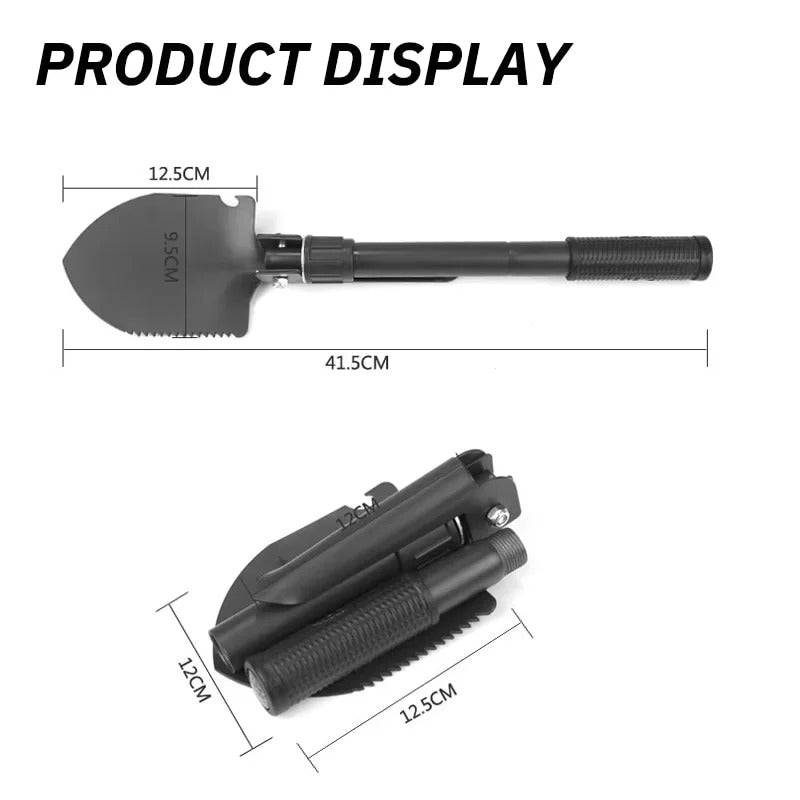 Foldable Portable Truck-Mounted Engineer Shovel – Camping & Survival Tool - Delicate Leather