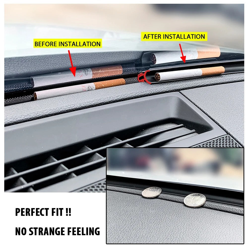 Universal Car Dashboard Sealing Strip - Dustproof, Soundproof Styling Sticker for Interior Seal - Delicate Leather