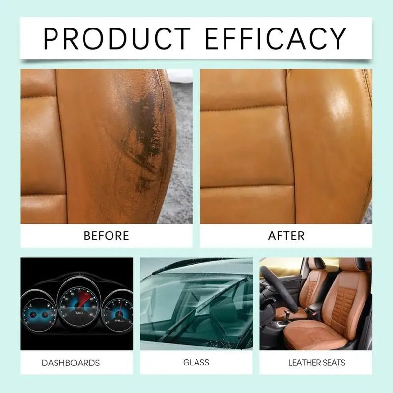Interior Car Cleaner Foam – Deep Cleaning & Protection for Leather, Fabric, and Dashboard - Delicate Leather