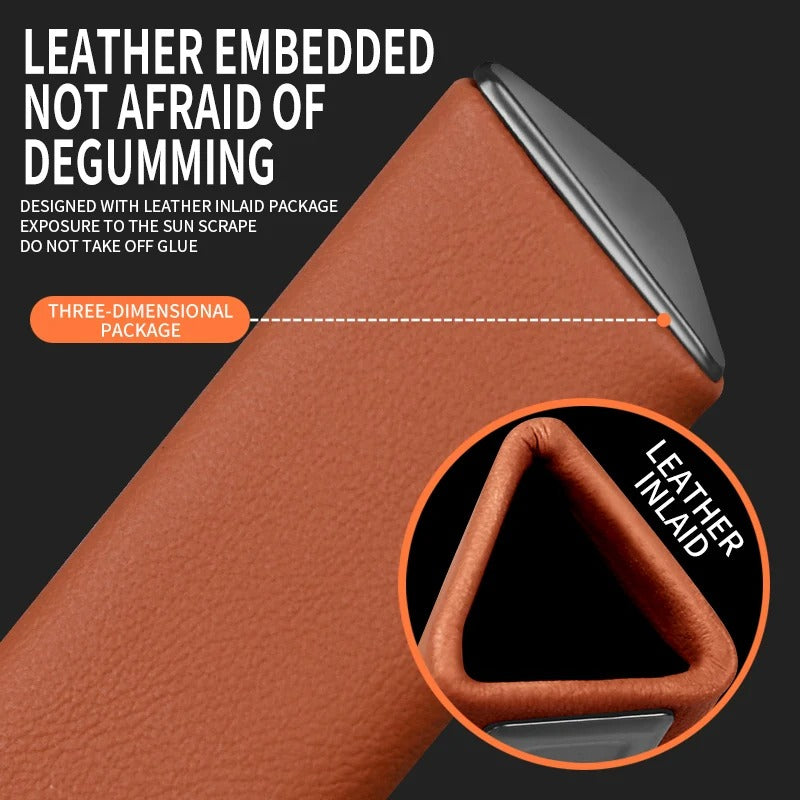 Car Leather Temporary Parking Plate – Mobile Phone Number Display Card for Cars - Delicate Leather