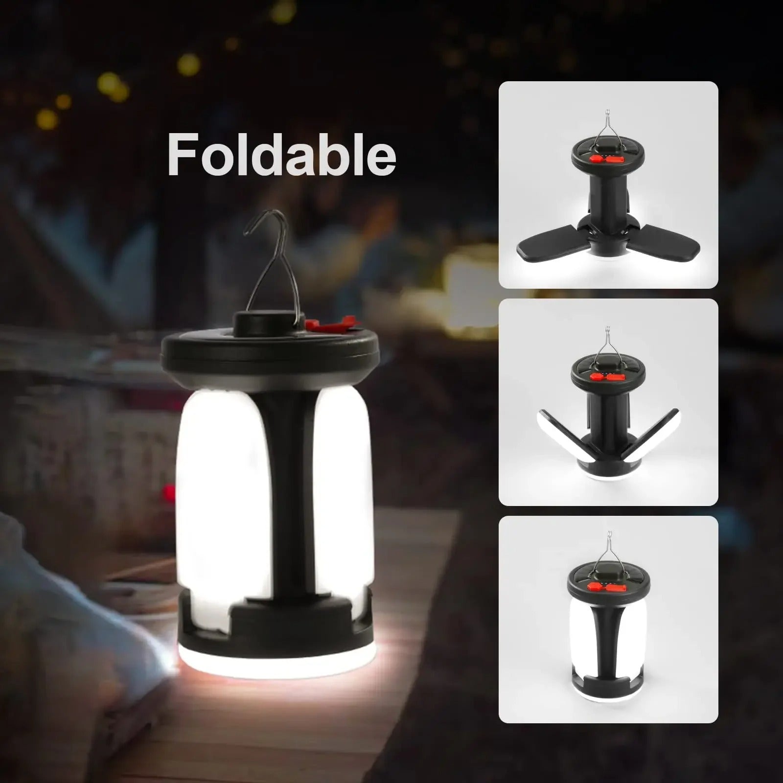 High-Power Solar LED Camping Lantern – 4500mAh Rechargeable, 1000LM Emergency Power Bank