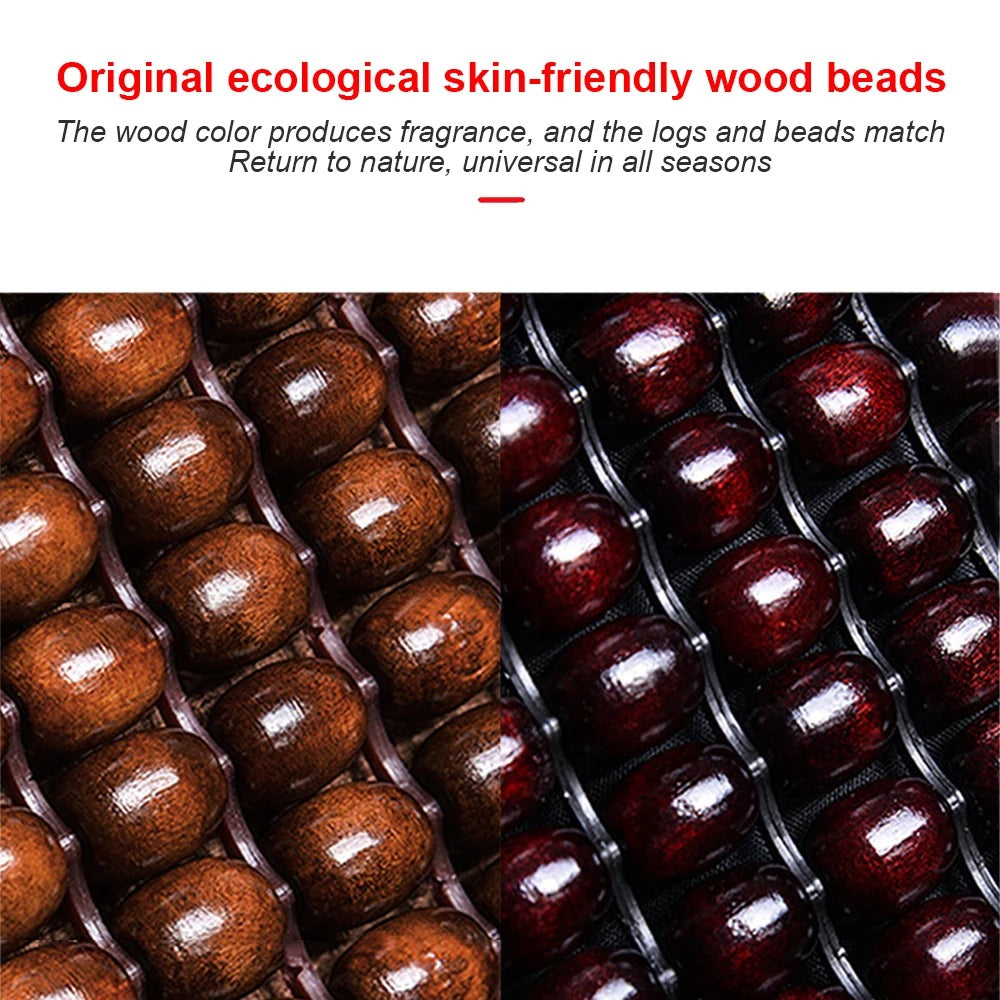 PU Leather Universal Car Seat Cover with Bamboo Beads – Breathable Cooling Front Seat Cushion Protector, Waterproof & Comfortable, for All Seasons - Delicate Leather
