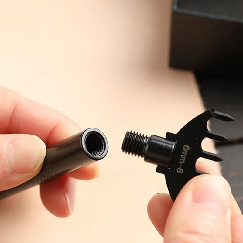 Leather Craft Tools Set – Groover, Cutting Knife, Hole Puncher, Edge Trimmer, and Polishing Tools - Delicate Leather