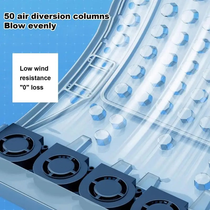 USB Cooling Seat Cushion – Ventilated Ice Silk Cover with 5 Fans & Adjustable 3-Speed Control
