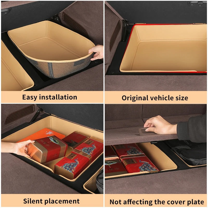 Lower Trunk Storage Bag – PU Leather Silent Pocket for SERES 7 & Huawei AITO M7 - Delicate Leather