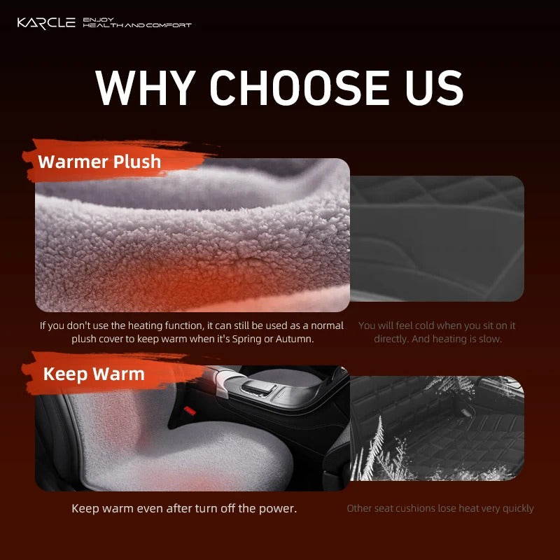 Heated Fleece Car Seat Cover with Graphene Heating – Fast Warm Plush Seat Protector for Winter - Delicate Leather