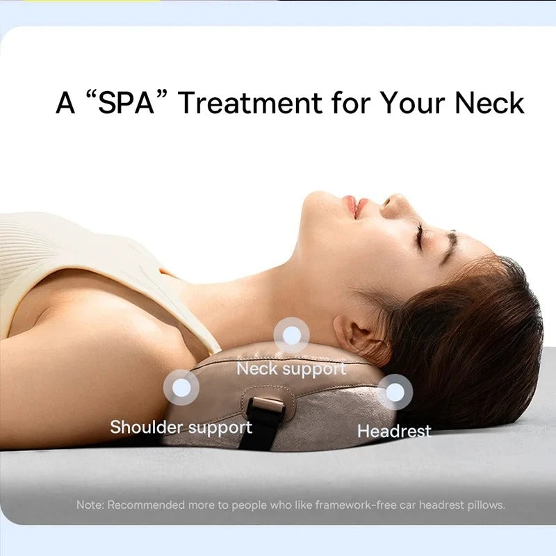 Double-Sided Car Headrest Pillow – Neck Support Cushion for Comfortable Travel - Delicate Leather