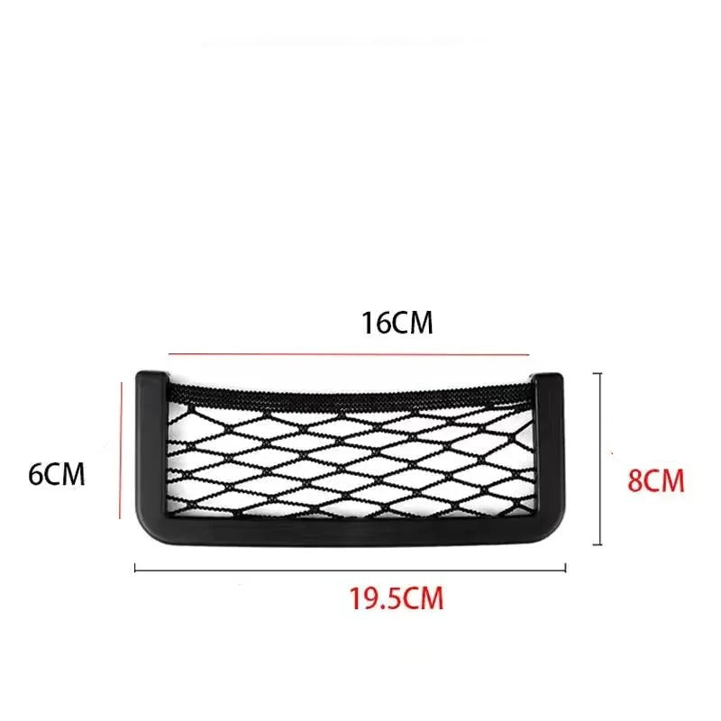 Car Mobile Phone Storage Bag – Multi-Functional Mesh Storage Rack for Interior Organization - Delicate Leather