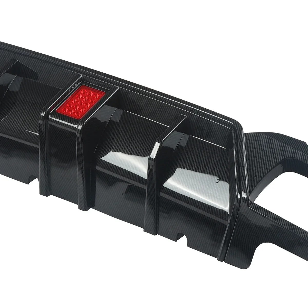 MagicKit Carbon Fiber Look Rear Bumper Diffuser for BMW 3 Series G20/G21 M Sport (2019-2021) – Quad Pipes Style - Delicate Leather