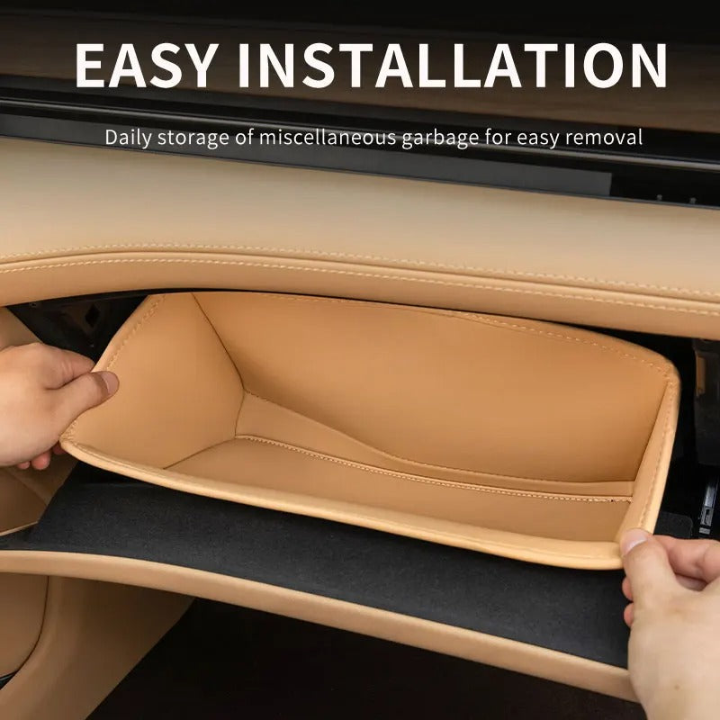 PU Leather Glove Box Storage Bag – Center Console Organizer - Delicate Leather