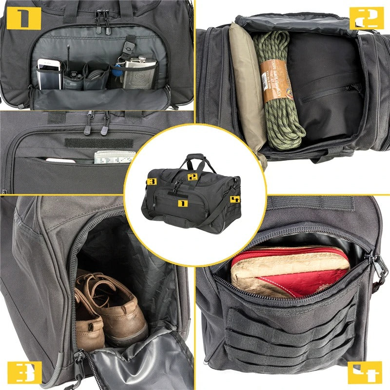 60L Waterproof Tactical Gym & Travel Duffel Bag – Military-Grade Sports Luggage - Delicate Leather