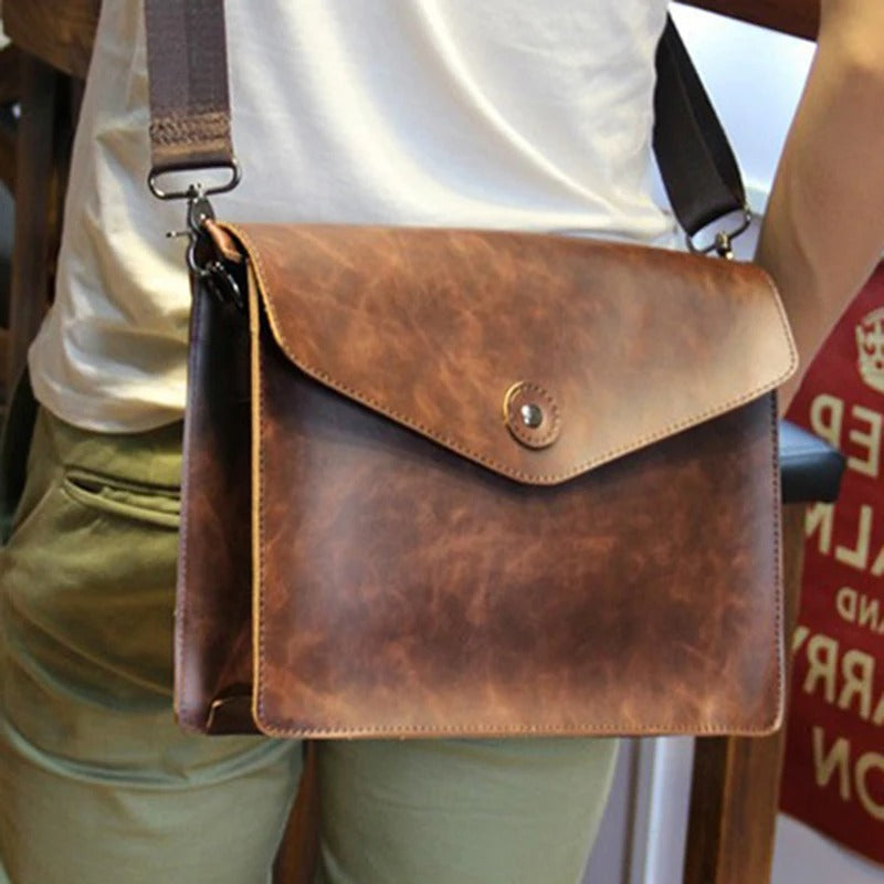 DIY Leather Craft Paper Template – Messenger Bag Sewing Pattern (30x22x7cm) - Delicate Leather