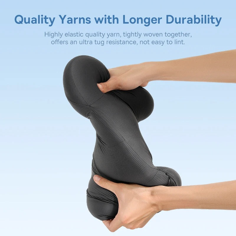 Car Headrest Neck and Waist Pillow – Cooling Gel Lumbar Cushion with Breathable Memory Cotton for Ergonomic Support - Delicate Leather