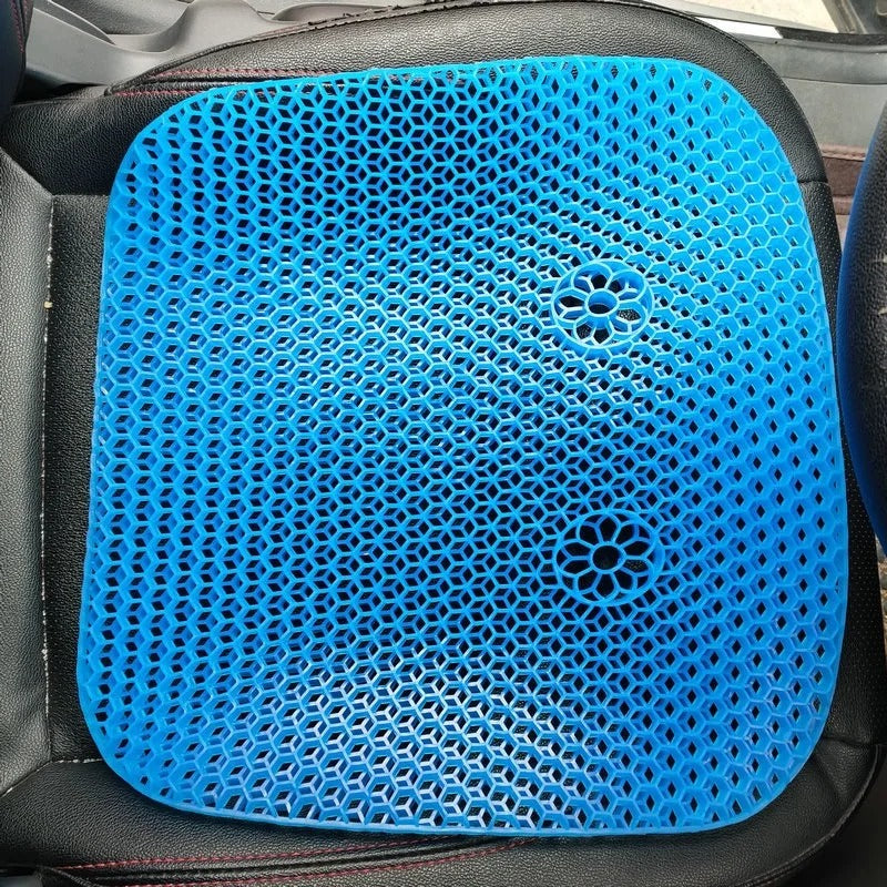 Gel Car Seat Cover – Pain Relief & Cooling Support for Universal Sedan, Office, and Home Chairs - Delicate Leather